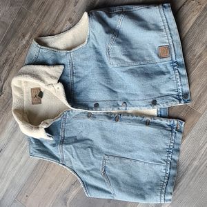 Plus size Lauren Jeans & Co Denim Faux Sherpa Lined Riding Vest